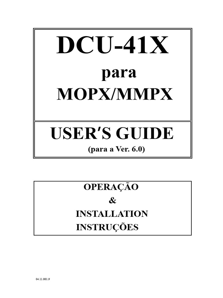Guia do Usuário DCU-41X: Instalação e Operação | PDF | Diodo emissor de ...