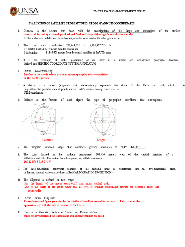 Geodesy and UTM Coordinates Explained | PDF | Geodesy | Geographic Data ...