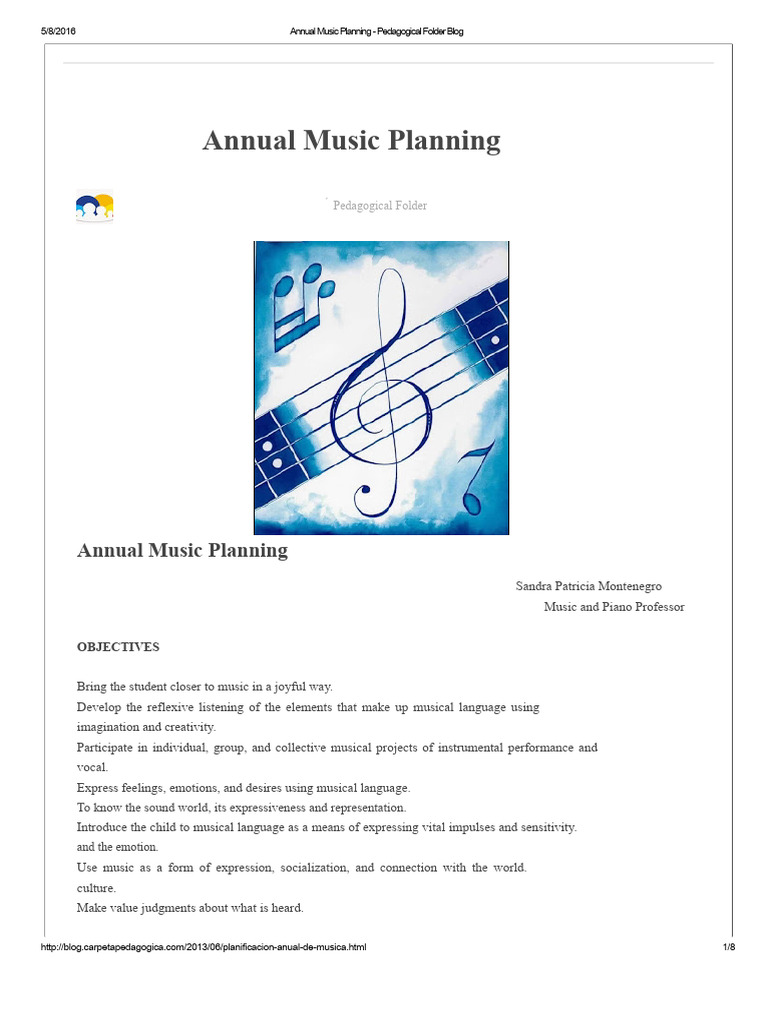 Annual Music Planning - Educational Folder Blog | PDF | Rhythm | Songs