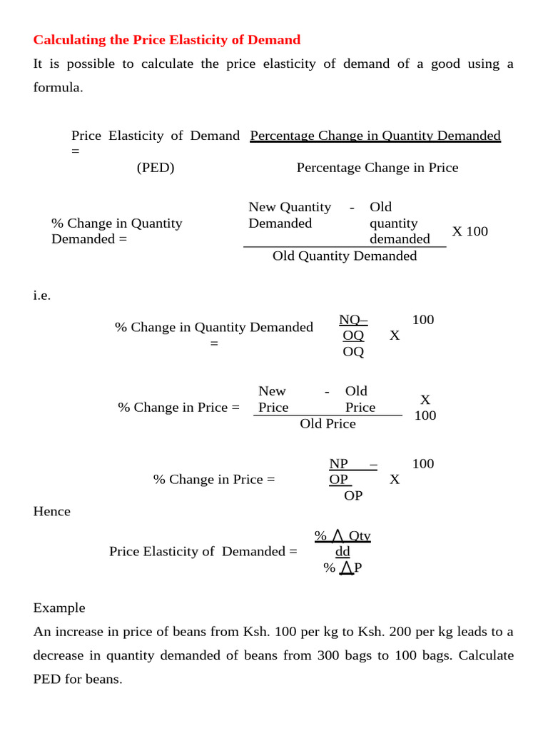 Price Elasticity of Demand Explained | PDF | Elasticity (Economics ...