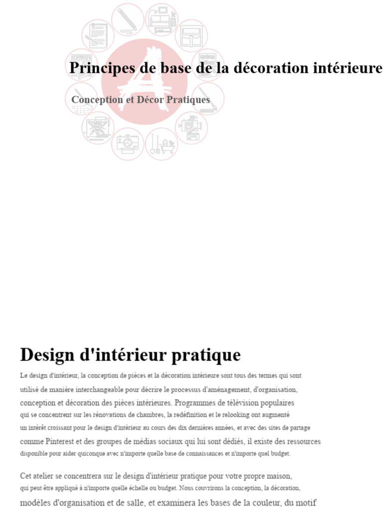 Guide Pratique de Décoration Intérieure | PDF | Conception | Meubles
