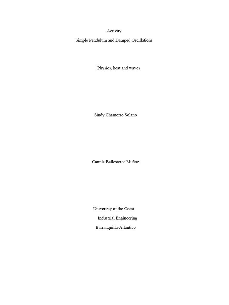 Pendulum and Damped Oscillation Analysis | PDF | Pendulum | Oscillation