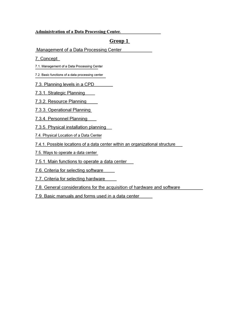Administration of A Data Processing Center | PDF