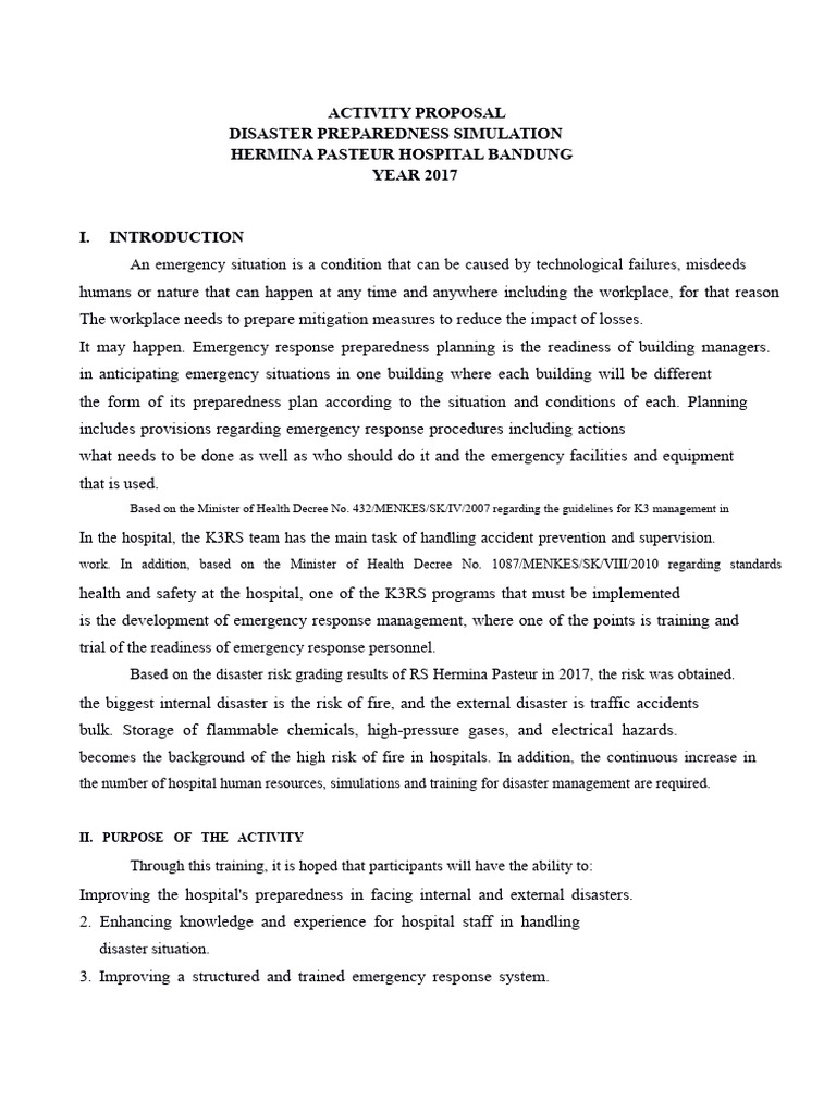 Proposal for Fire Disaster Preparedness Simulation | PDF | Emergency ...