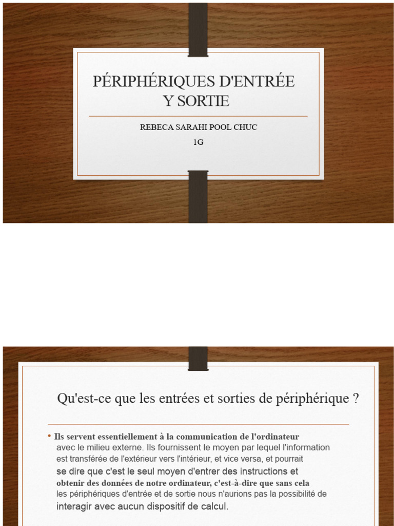 Périphériques d'entrée et de sortie expliqués | PDF | Clavier d ...