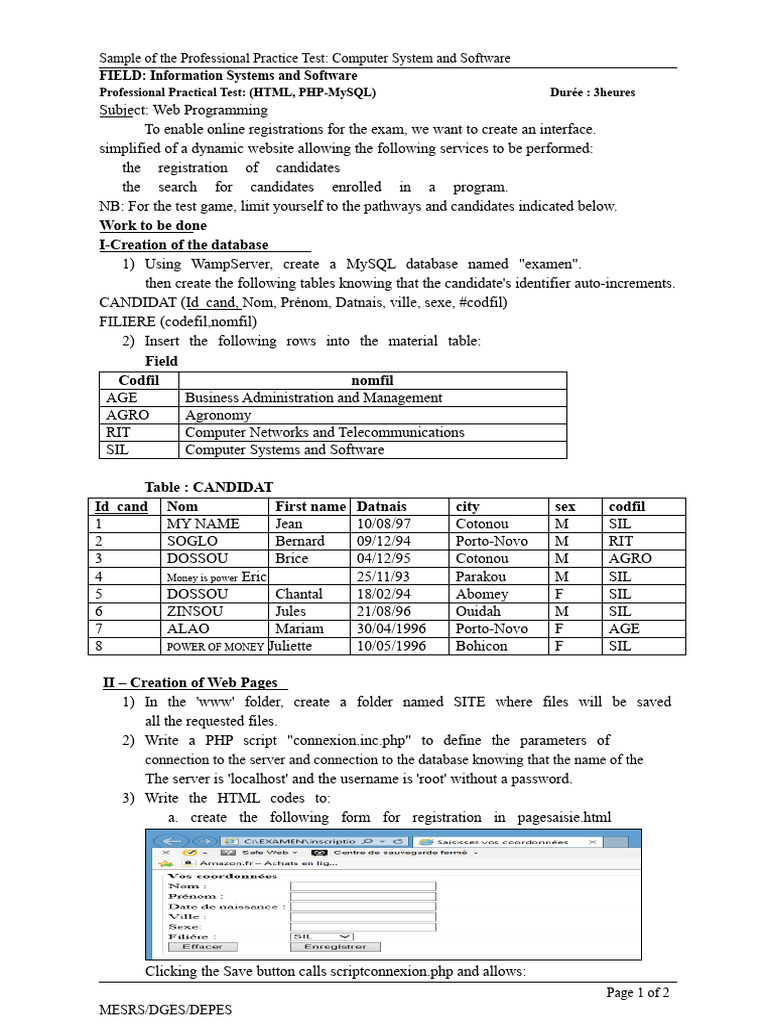 Web Programming Exam Practice Test | PDF | World Wide Web | Internet & Web