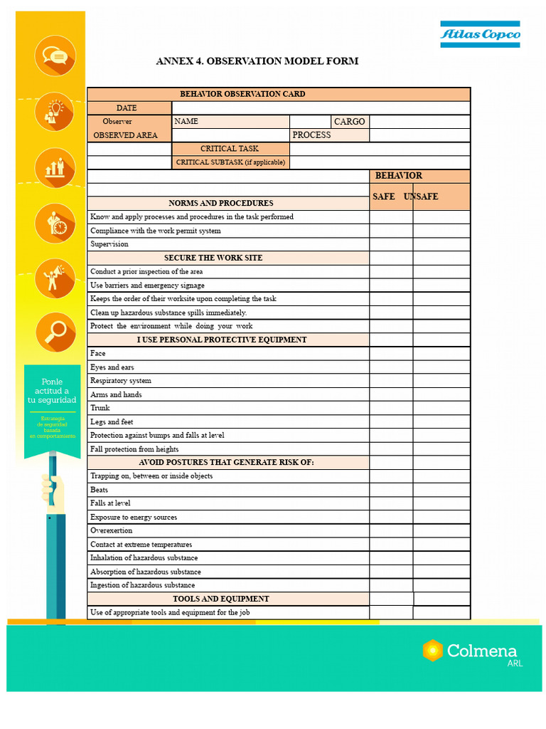 Behavior Observation Card Template | PDF