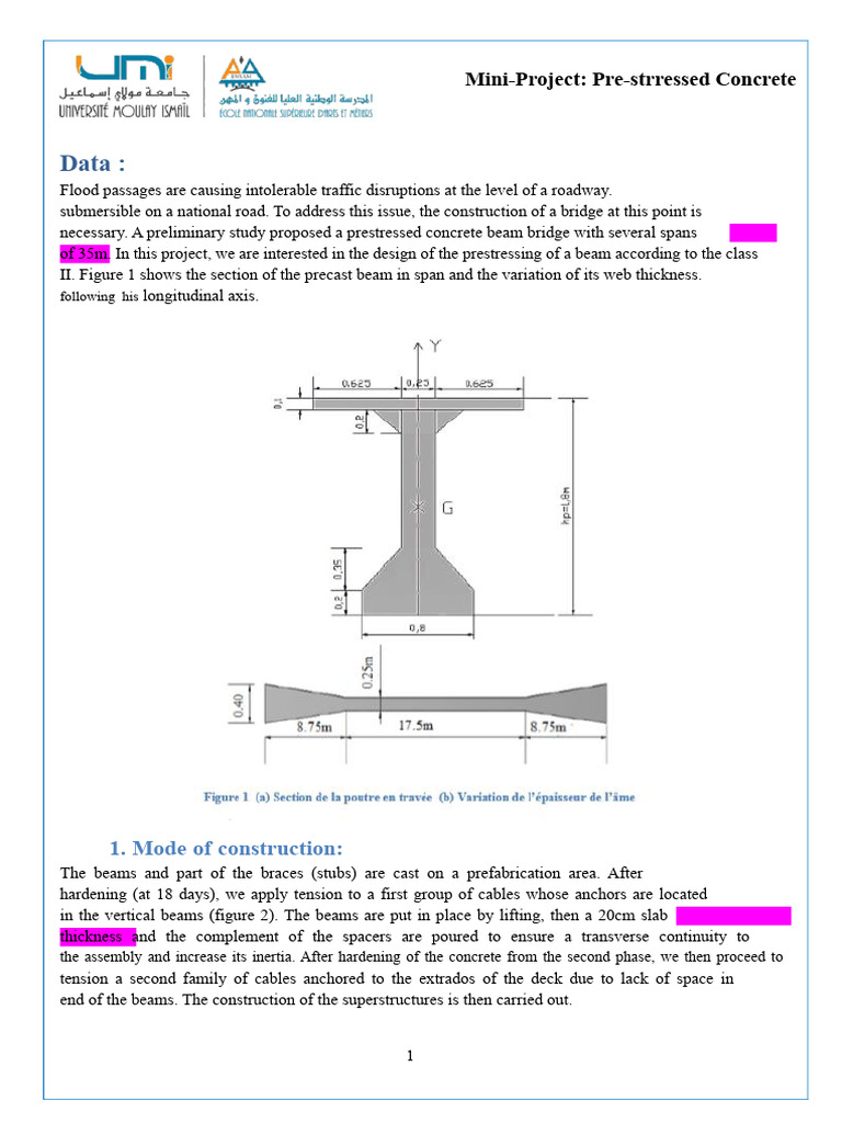 Prestressed Concrete Beam Bridge Design | PDF | Beam (Structure ...