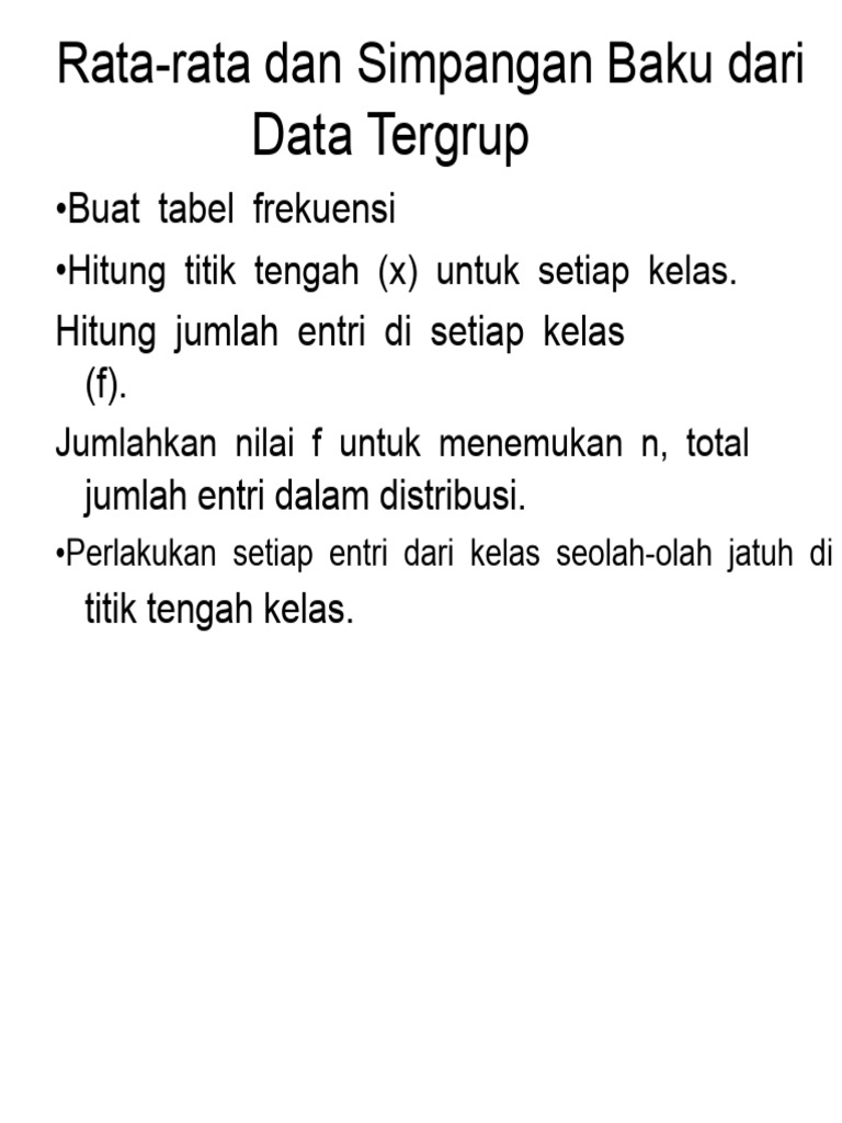 Rata-rata dan Deviasi Standar Data Tergrup | PDF