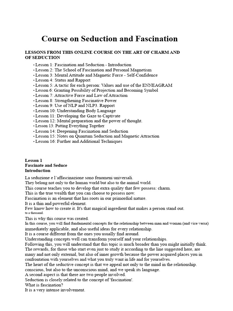 Mastering Seduction and Fascination Techniques | PDF | Communication | Mind