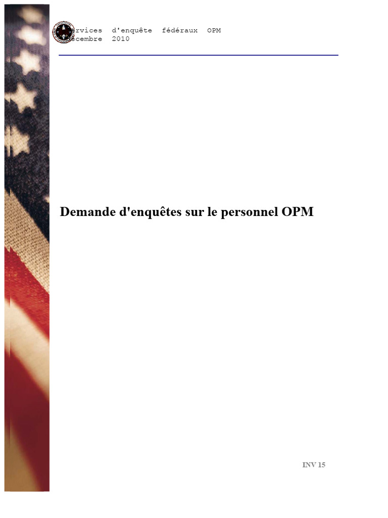 Demande d'enquêtes OPM : Guide complet | PDF | Sécurité des systèmes d ...