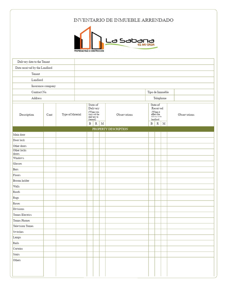 Property Inventory Format Version 01 | PDF | Lease | Leasehold Estate