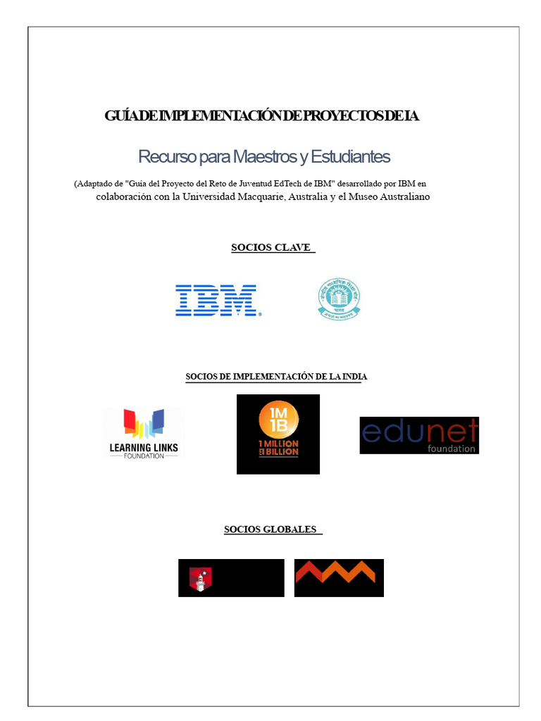 Guía de Proyectos de IA para Educadores | PDF | Inteligencia artificial ...