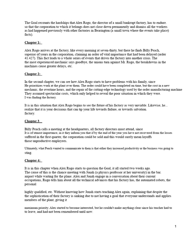 Alex Rogo's Factory Crisis Journey | PDF | Inventory | Theory