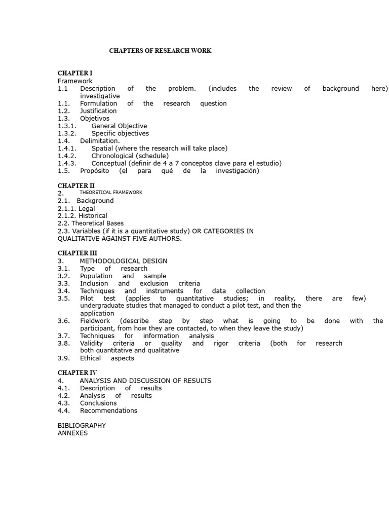 Chapters of The Thesis | PDF