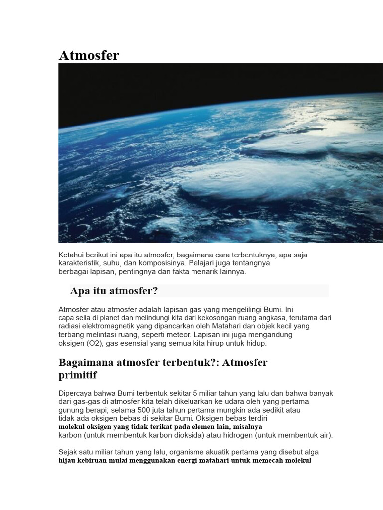Struktur dan Fungsi Atmosfer Bumi | PDF