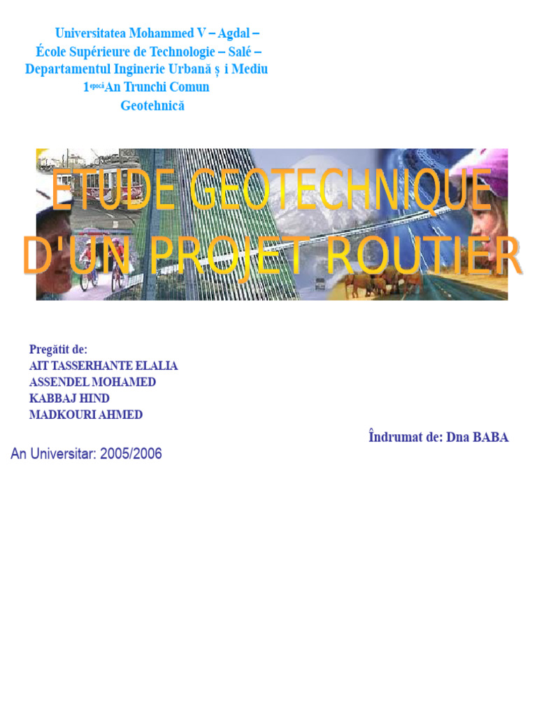 Studiu Geotehnic Pentru Un Proiect Rutier | PDF