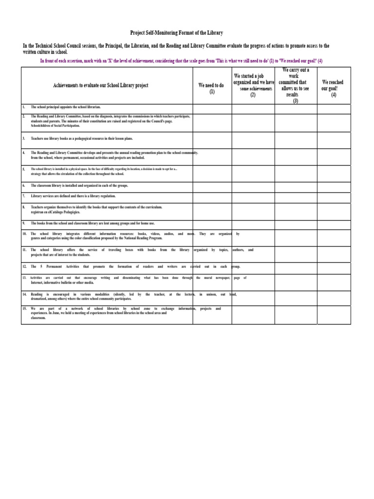 School Library Project Evaluation Guide | PDF | Libraries | School Library