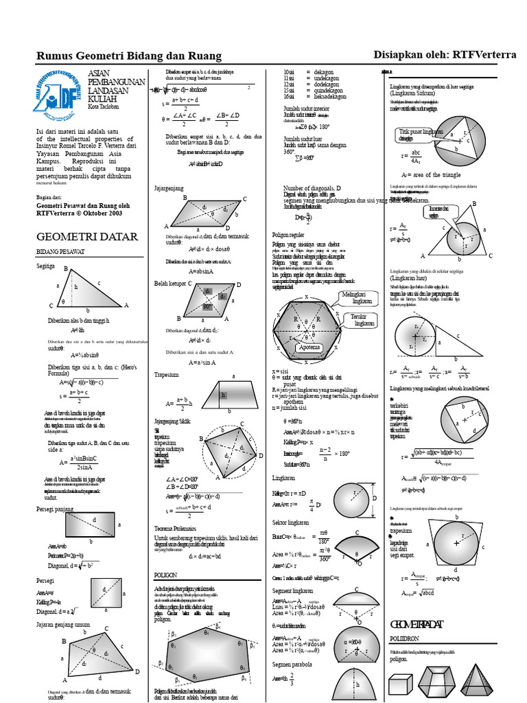 Rumus Geometri Bidang dan Ruang | PDF