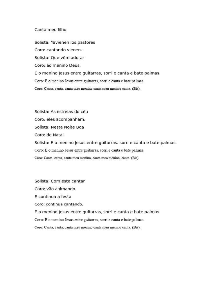 Canta Meu Filho: Canção de Natal | PDF