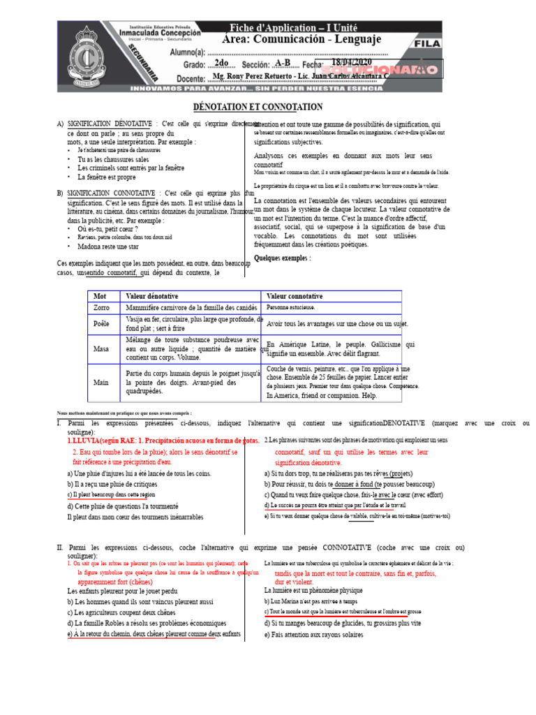 Dénotation et Connotation en Langage | PDF | Linguistique | Grammaire