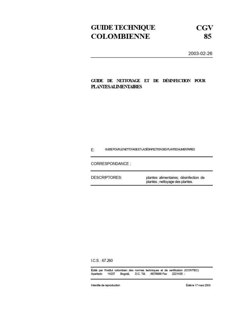 Guide de Nettoyage des Plantes Alimentaires | PDF | Tensioactif ...