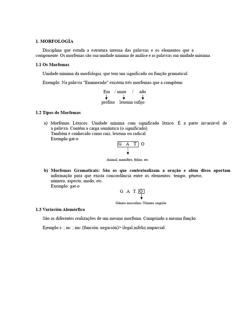 Morfologia e Sintaxe: Estruturas da Língua | PDF | Palavra | Assunto ...