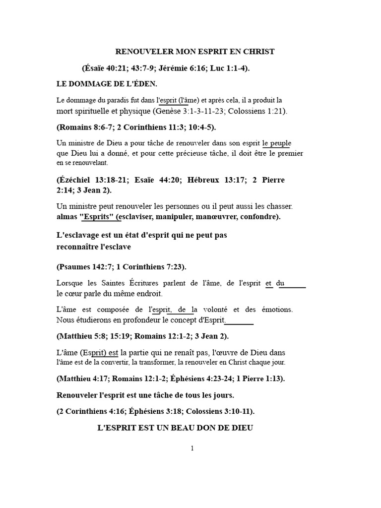 Renouvellement de l'Esprit en Christ | PDF | Jésus | Épître aux Hébreux