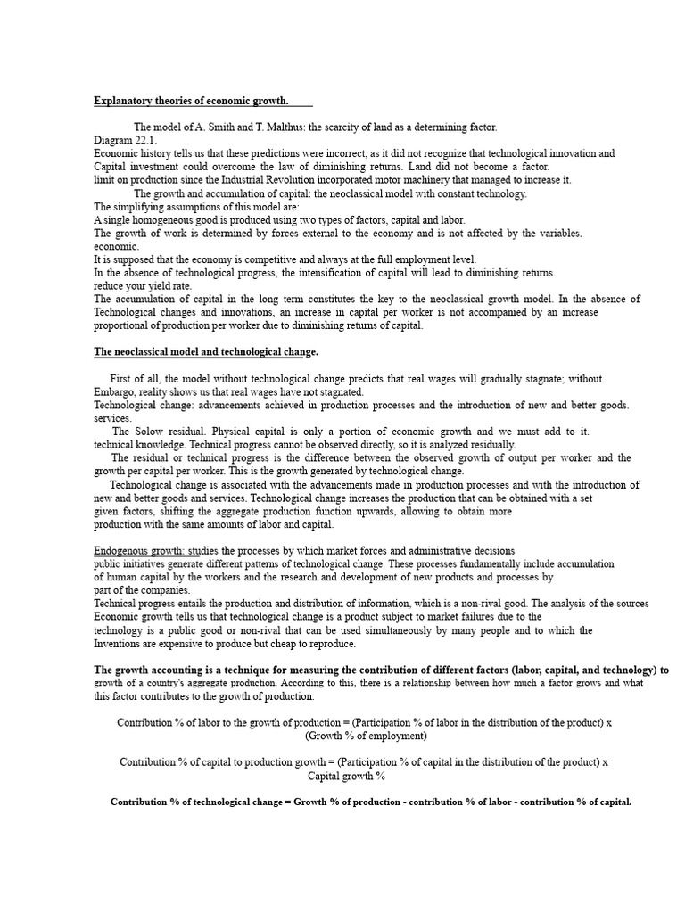 Economic Growth Theories Explained | PDF | Economic Growth ...