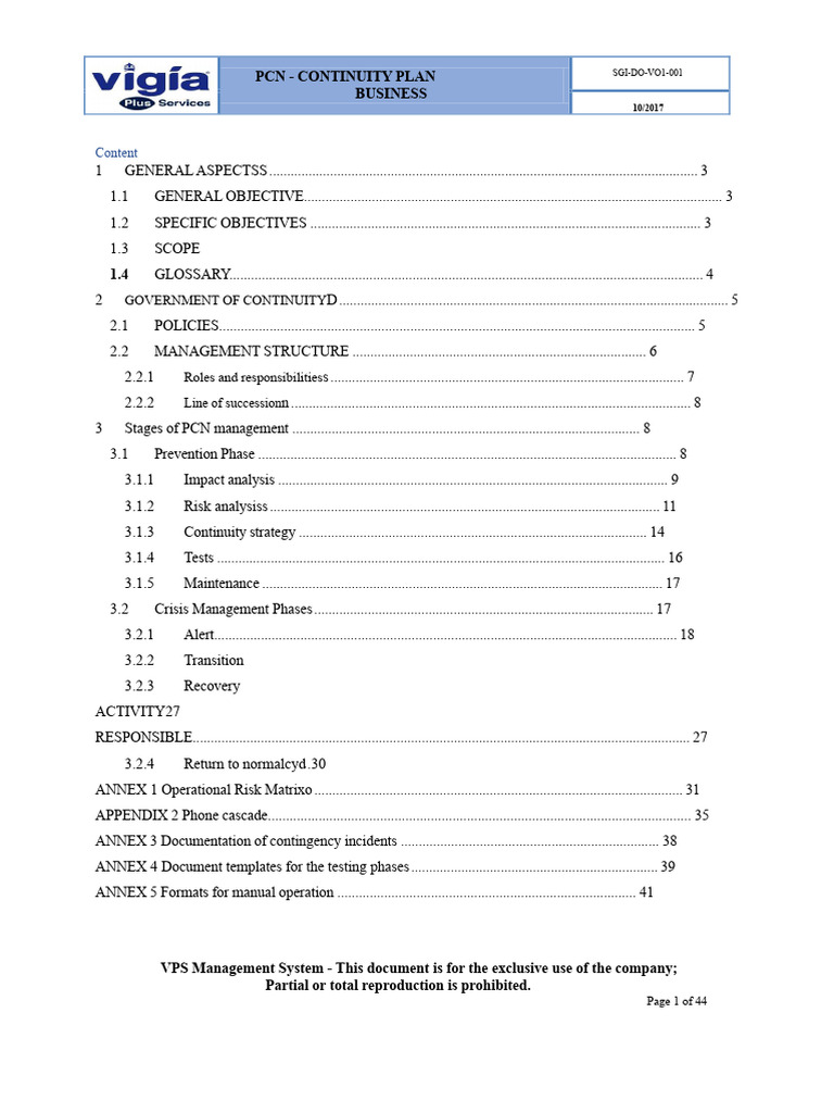 Business Continuity Plan PDF | PDF | Business