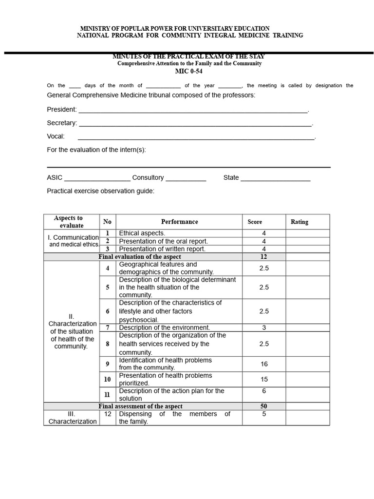 MIC-054 Model Practical Exam Stay AIFC | PDF | Medicine | Health Care