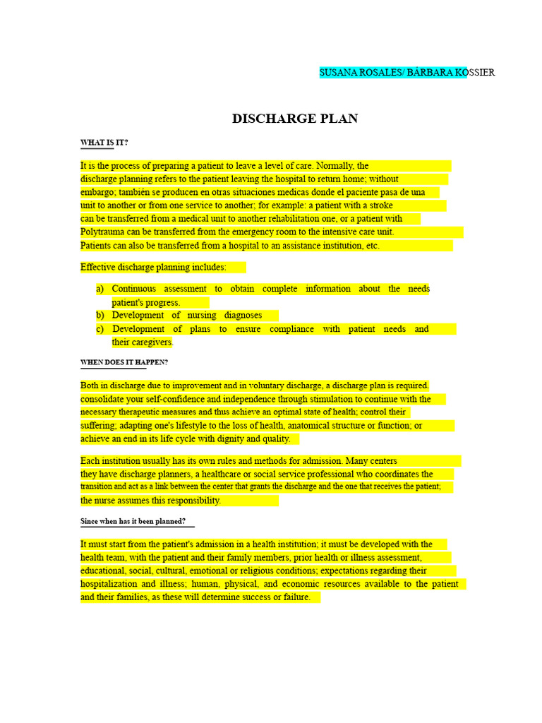 Effective Patient Discharge Planning Guide | PDF | Patient | Caregiver