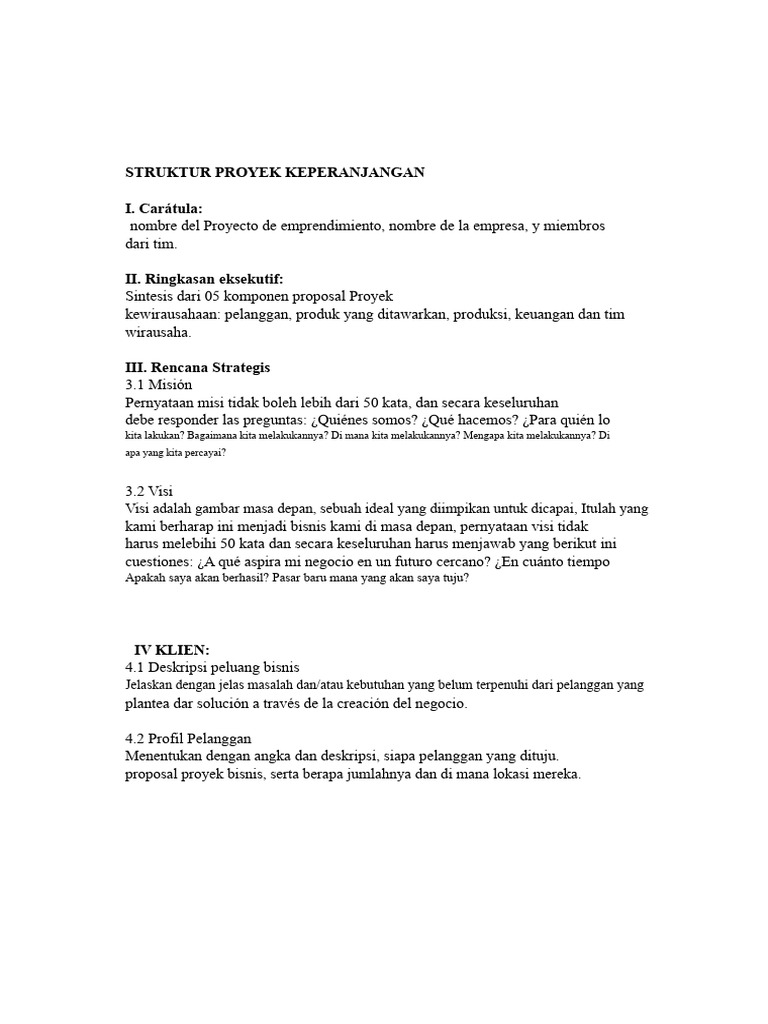 Struktur Proyek Kewirausahaan Efektif | PDF