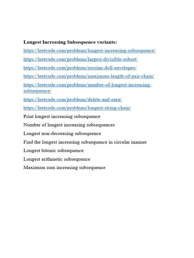 Dynamic Programming Problem Variants | PDF | Numbers | String (Computer ...