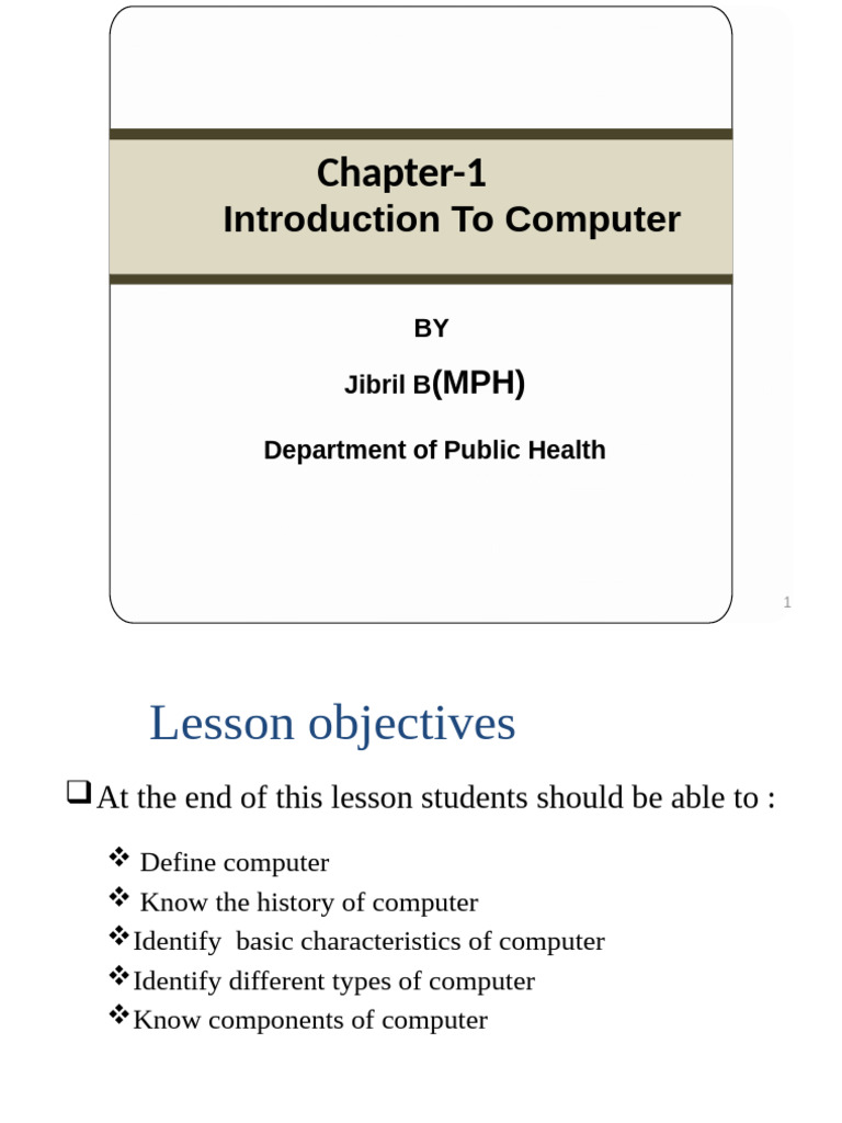 Introduction to Computers: Basics & Types | PDF | Central Processing ...