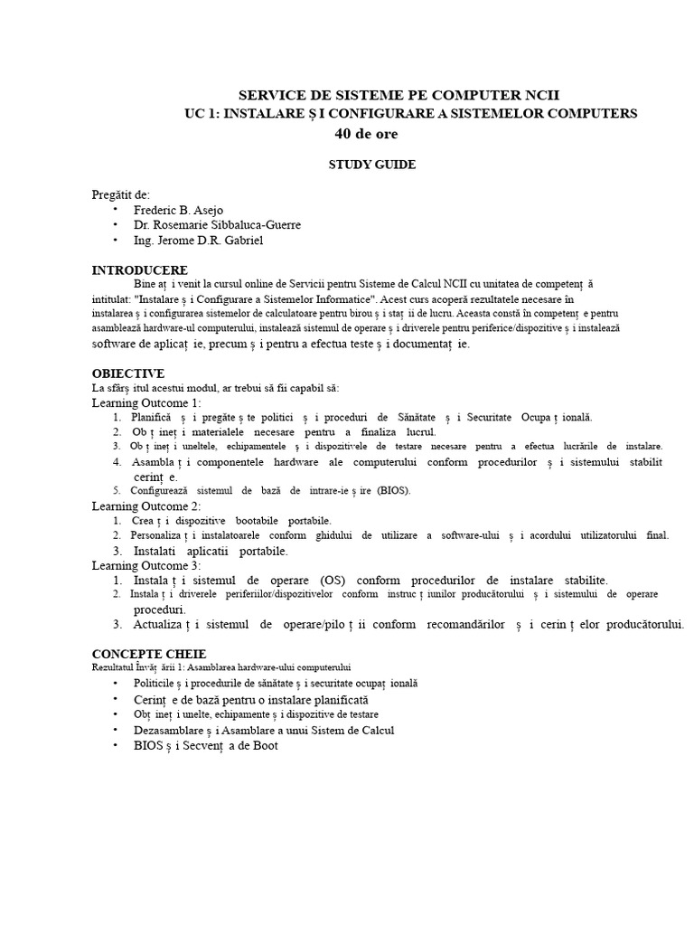 CSS-UC1-Ghid de Studiu | PDF
