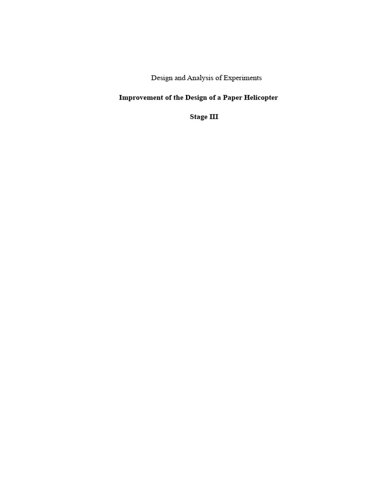 Optimizing Paper Helicopter Design Factors | PDF | Analysis Of Variance ...
