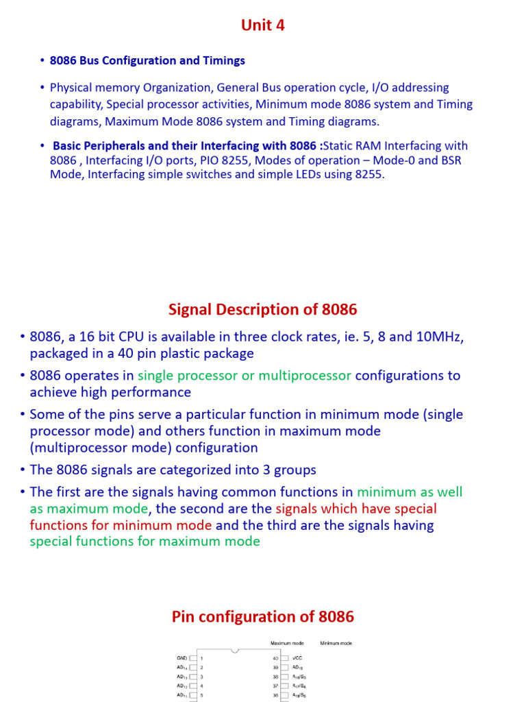 8086 Bus Configuration and Timing Details | PDF | Input/Output ...
