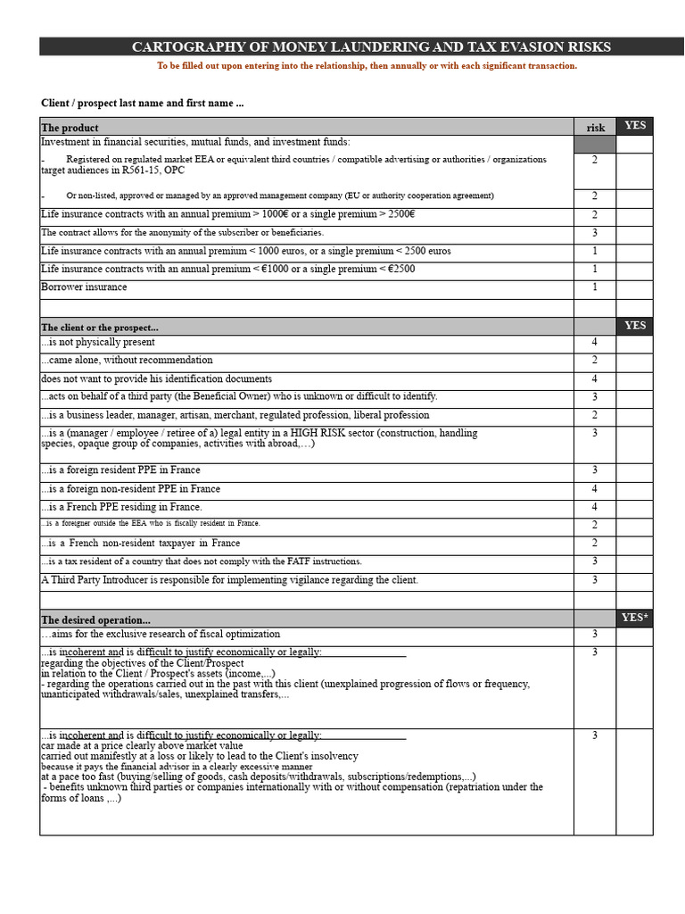 4.1.a Model Questionnaire Risk LAB CIF CGP v24042015 | PDF | Insurance ...