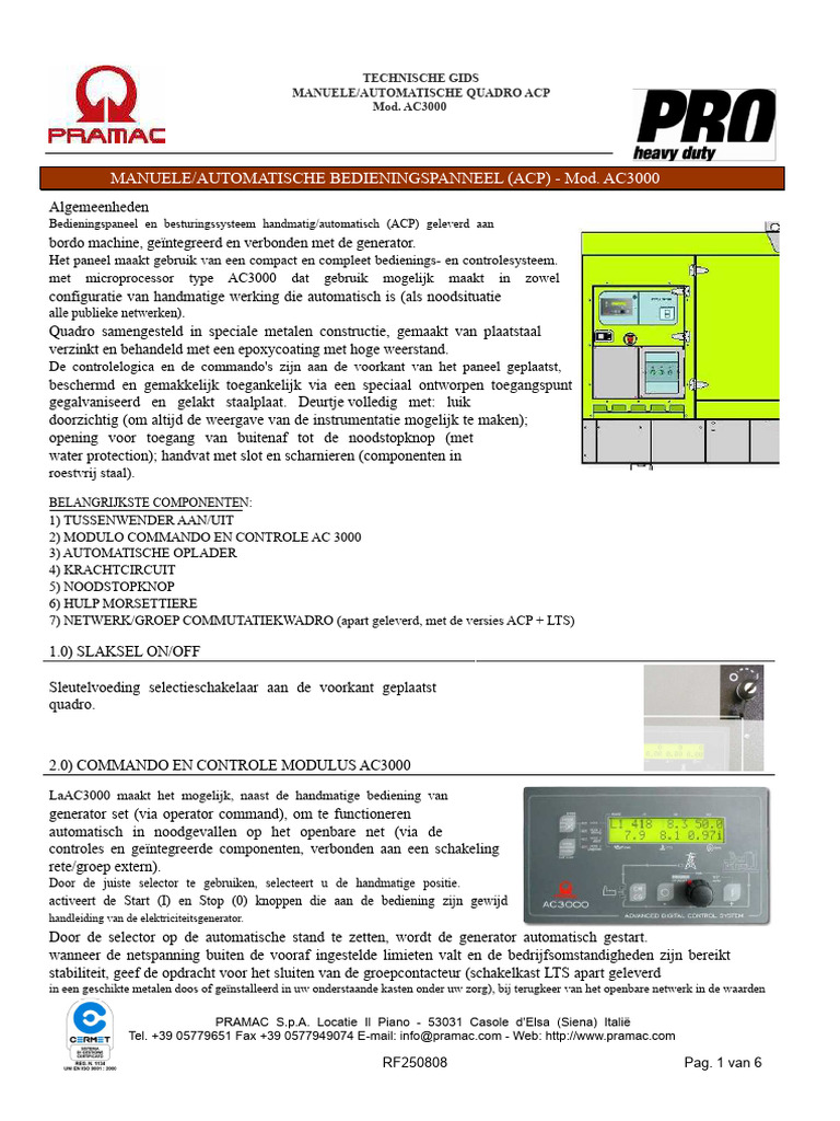 Beschrijving Controlepaneel ACP | PDF