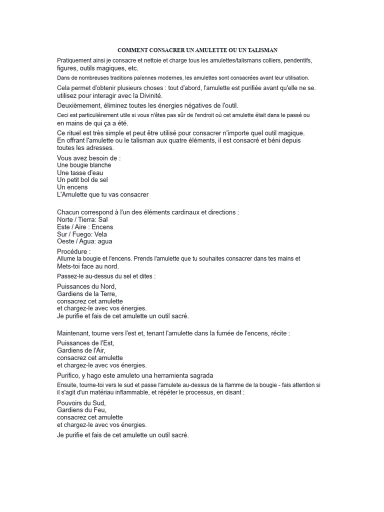 Comment consacrer amulettes et talismans | PDF | Feu | Amulette