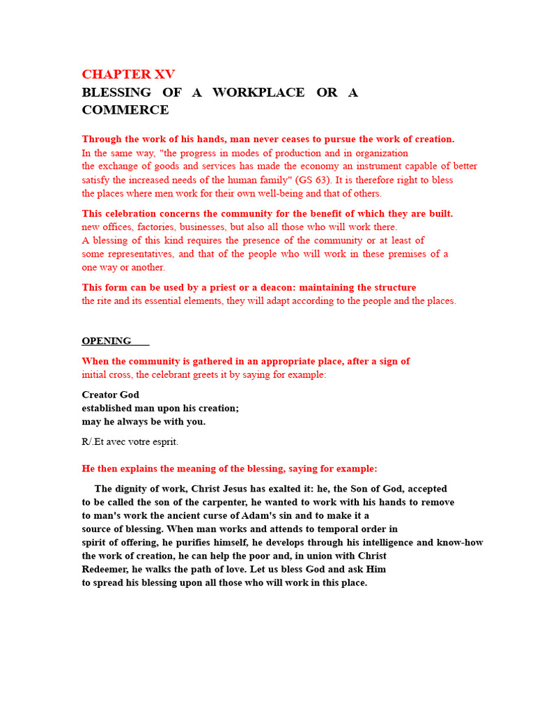 Workplace Blessing Ceremony Guide | PDF | God The Father | Prayer