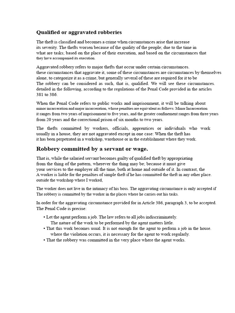 Qualified or Aggravated Robberies | PDF | Robbery | Theft