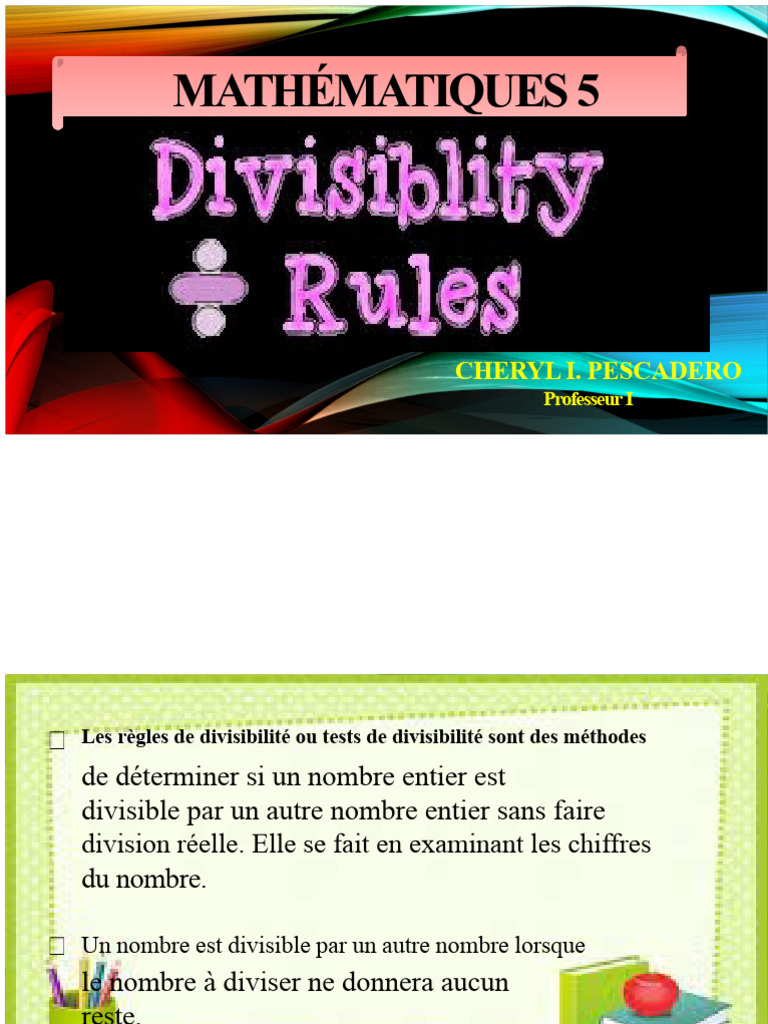 Règles de divisibilité en mathématiques | PDF | Échecs | Théorie des ...