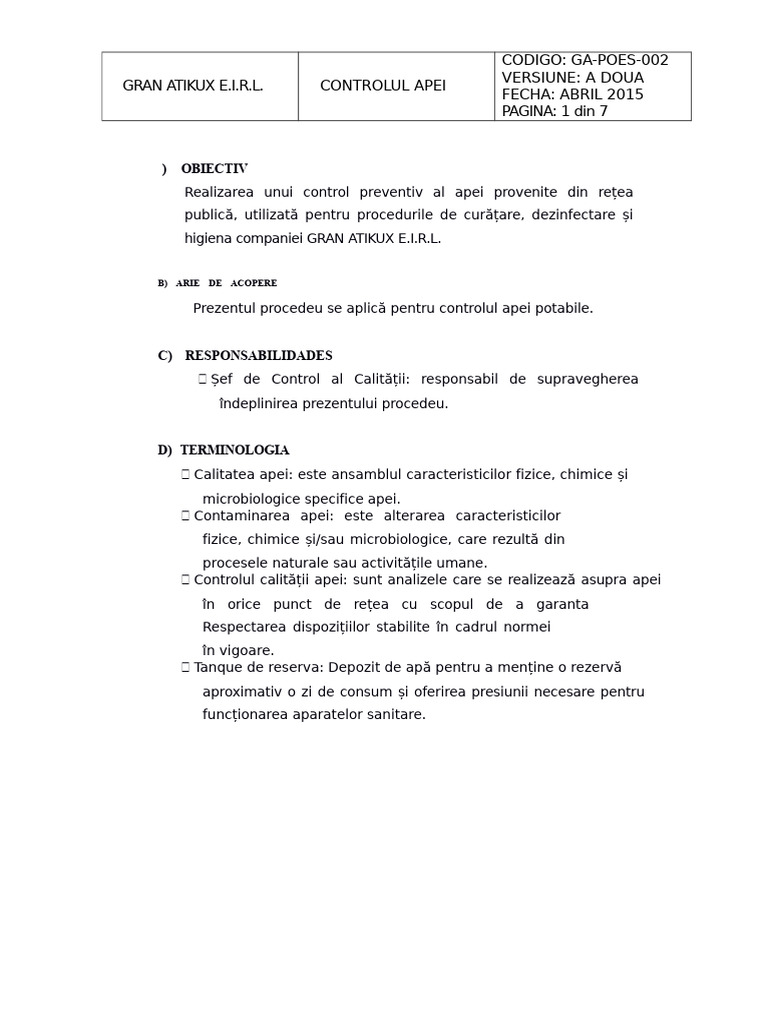 Poemul 1 Controlul Apei | PDF