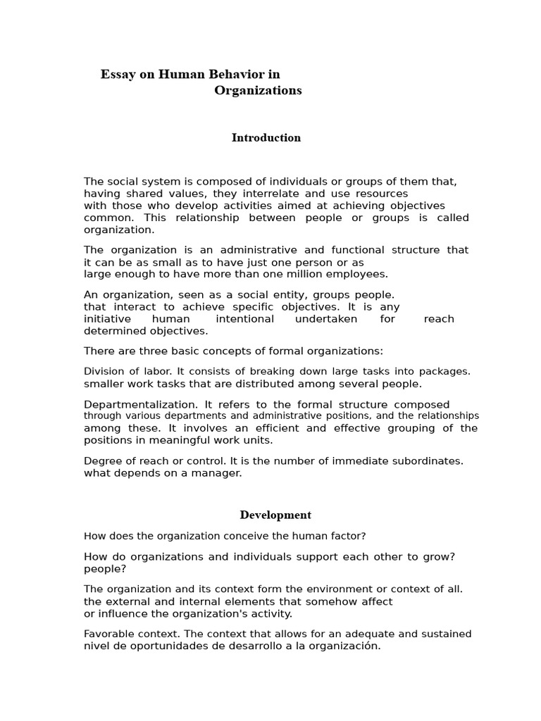 Understanding Human Behavior in Organizations | PDF | System | Goal