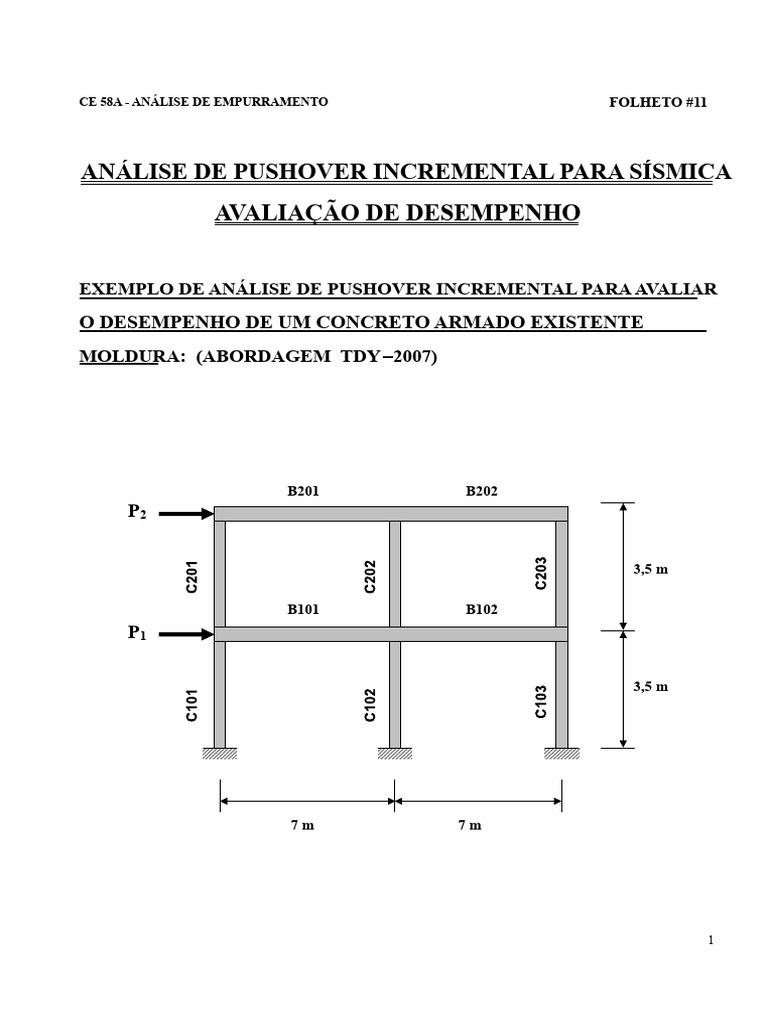 Exemplo Pushover Grande | PDF | Estresse (Mecânica) | Massa
