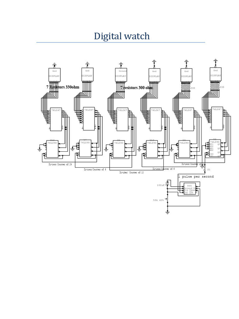 Digital Clock Diagram | PDF | Manufactured Goods | Electromagnetism
