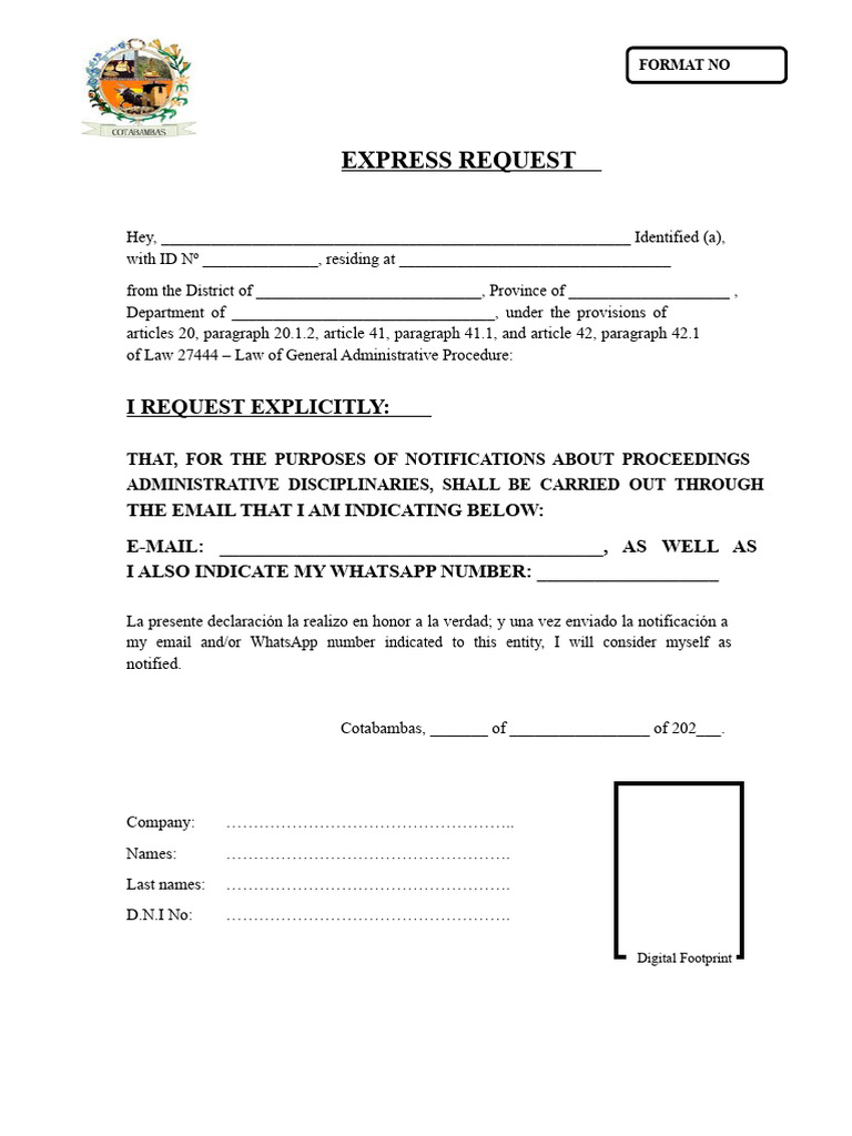 Administrative Notification Request Form | PDF