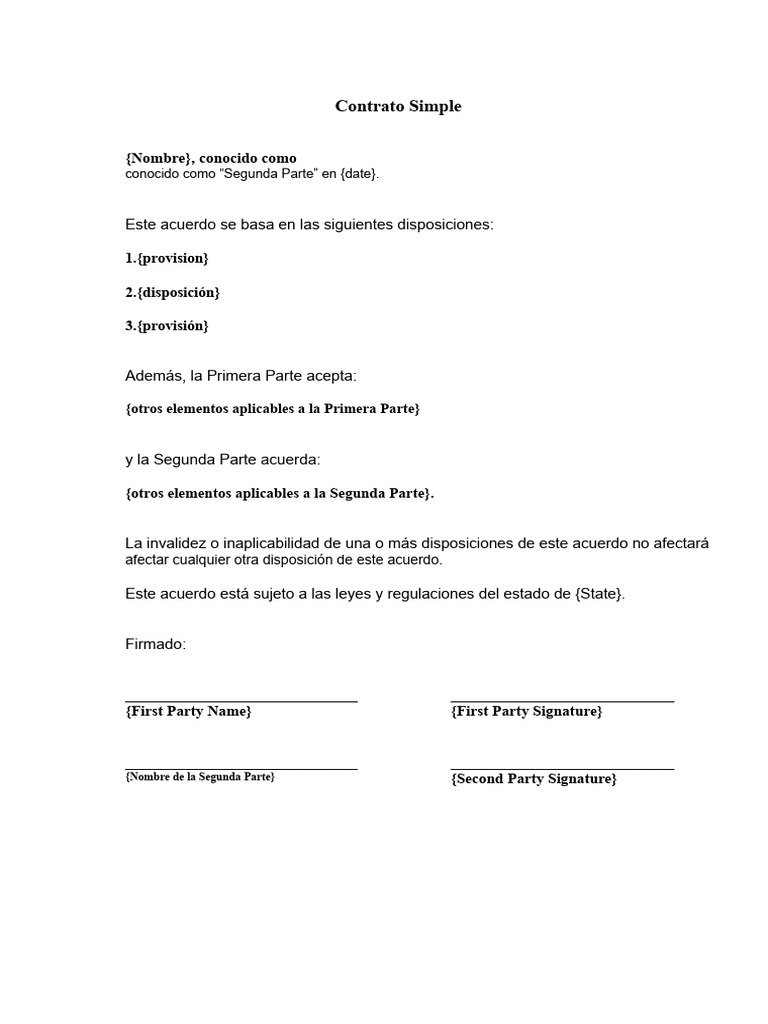Contrato Sencillo | PDF